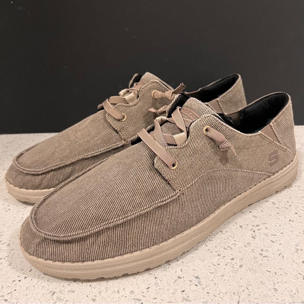 SKECHERS Volgo Slip On Sneakers Casual Slip-On Loafers Brown Beige Size 11.5